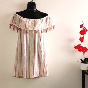 Forever 21 Off The Shoulder Tassel Trimmed Dress Plus Size XL